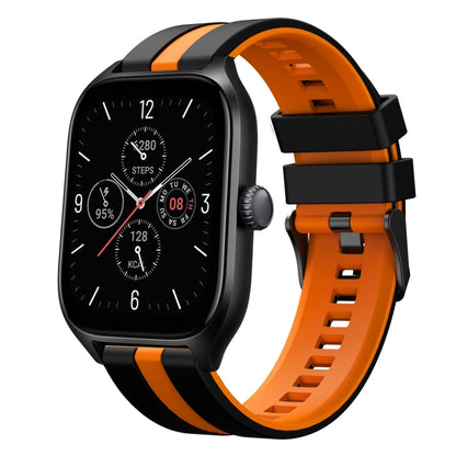 For Amazfit GTS 4 20mm Two-Color Sports Silicone Watch Band(Black+Orange) - Watch Bands by buy2fix | Online Shopping UK | buy2fix