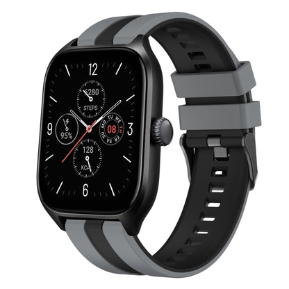For Amazfit GTS 4 20mm Two-Color Sports Silicone Watch Band(Grey+Black) - Watch Bands by buy2fix | Online Shopping UK | buy2fix