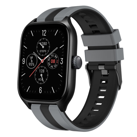 For Amazfit GTS 4 20mm Two-Color Sports Silicone Watch Band(Grey+Black) - Watch Bands by buy2fix | Online Shopping UK | buy2fix