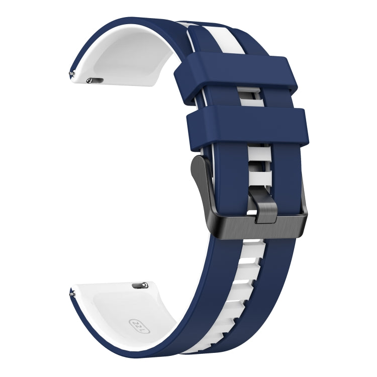 For Amazfit GTS 3 20mm Two-Color Sports Silicone Watch Band(Blue+White) - Watch Bands by buy2fix | Online Shopping UK | buy2fix