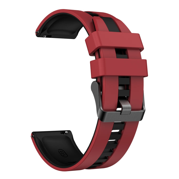 For Amazfit GTS 2 20mm Two-Color Sports Silicone Watch Band(Red+Black) - Watch Bands by buy2fix | Online Shopping UK | buy2fix