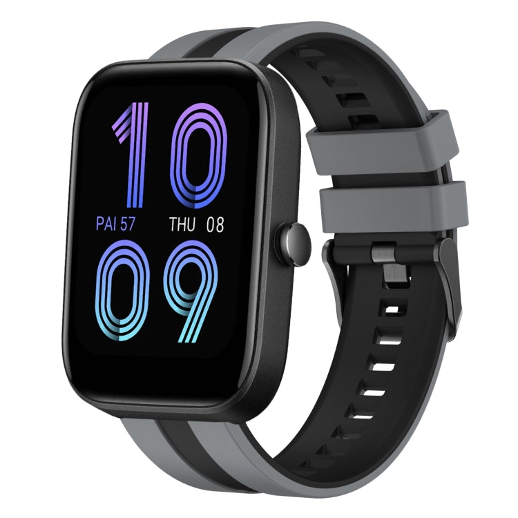 For Amazfit Bip3 20mm Two-Color Sports Silicone Watch Band(Grey+Black) - Watch Bands by buy2fix | Online Shopping UK | buy2fix