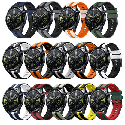 For Amazfit GTS 4 Mini 20mm Two-Color Sports Silicone Watch Band(Orange+Black) - Watch Bands by buy2fix | Online Shopping UK | buy2fix