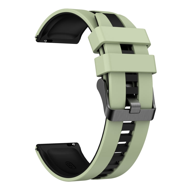 For Amazfit GTR 3 22mm Two-Color Sports Silicone Watch Band(Light Green+Black) - Watch Bands by buy2fix | Online Shopping UK | buy2fix