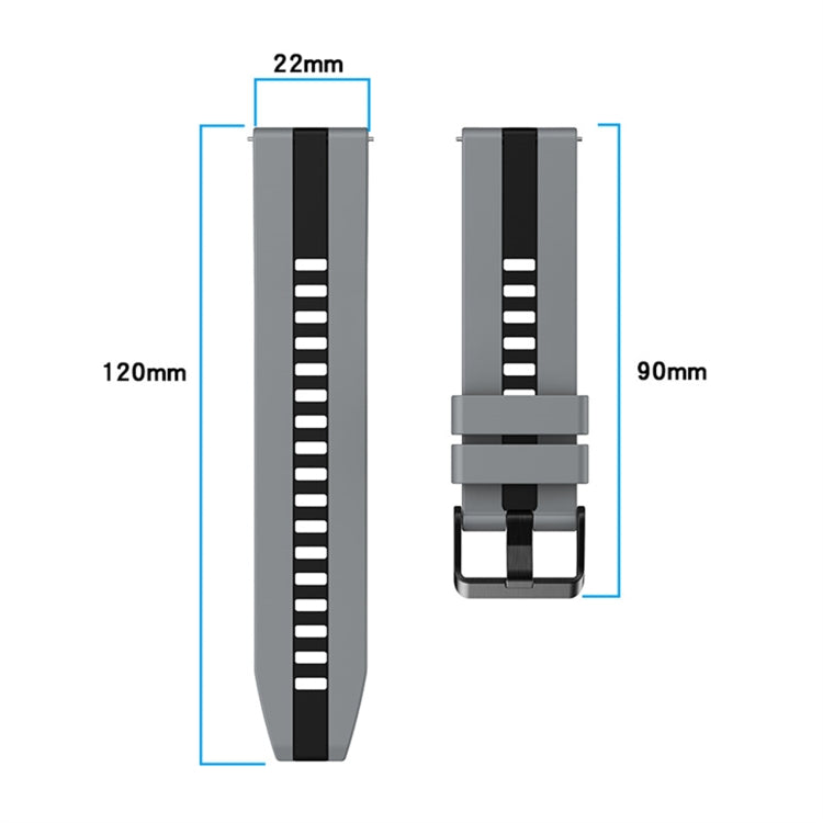 For Amazfit GTR 3 22mm Two-Color Sports Silicone Watch Band(Starlight+Orange) - Watch Bands by buy2fix | Online Shopping UK | buy2fix