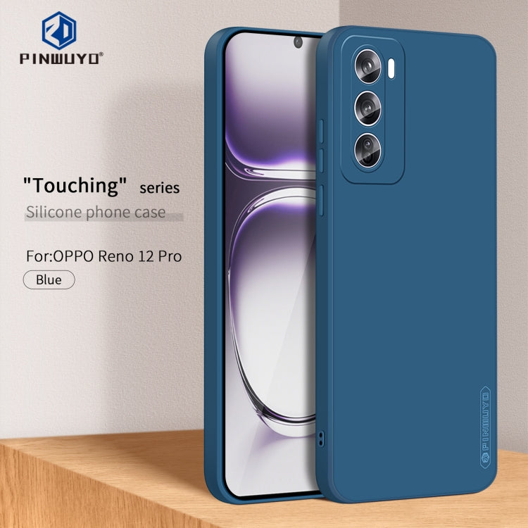 For OPPO Reno12 Pro Global PINWUYO Sense Series Liquid Silicone TPU Phone Case(Blue) - Reno12 Pro Cases by PINWUYO | Online Shopping UK | buy2fix