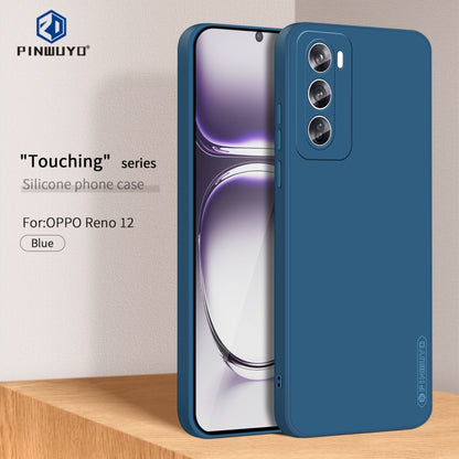 For OPPO Reno12 Global PINWUYO Sense Series Liquid Silicone TPU Phone Case(Blue) - Reno12 Cases by PINWUYO | Online Shopping UK | buy2fix