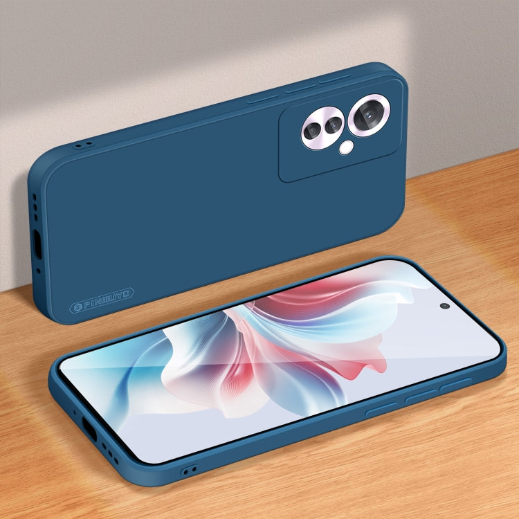 For OPPO Reno11 F PINWUYO Sense Series Liquid Silicone TPU Phone Case(Blue) - OPPO Cases by PINWUYO | Online Shopping UK | buy2fix