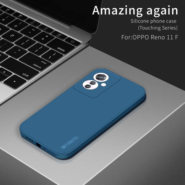 For OPPO Reno11 F PINWUYO Sense Series Liquid Silicone TPU Phone Case(Blue) - OPPO Cases by PINWUYO | Online Shopping UK | buy2fix