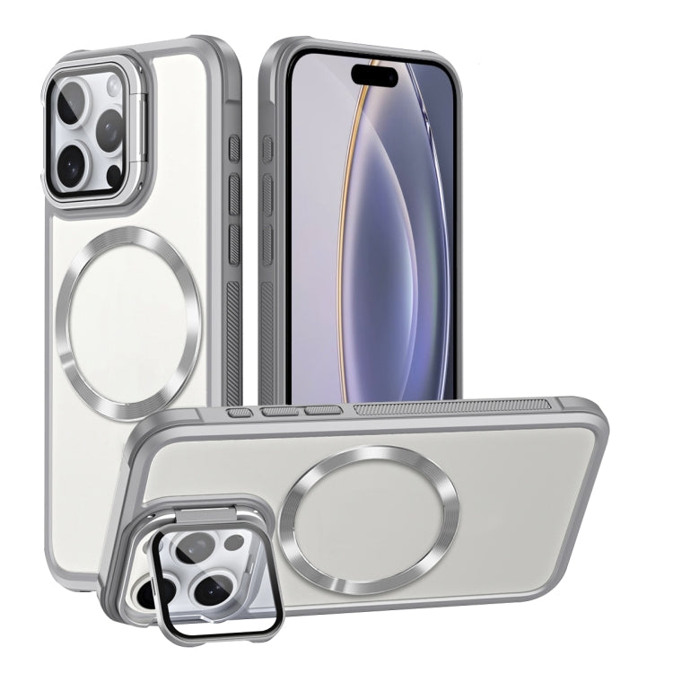 For iPhone 16 Pro CD-grain Magsafe Acrylic Hybrid TPU Phone Case(White) - iPhone 16 Pro Cases by buy2fix | Online Shopping UK | buy2fix