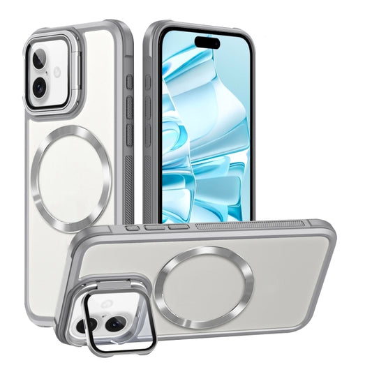 For iPhone 16 Plus CD-grain Magsafe Acrylic Hybrid TPU Phone Case(White) by buy2fix