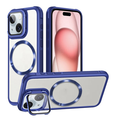 For iPhone 15 CD-grain Magsafe Acrylic Hybrid TPU Phone Case(Blue) - iPhone 15 Cases by buy2fix | Online Shopping UK | buy2fix