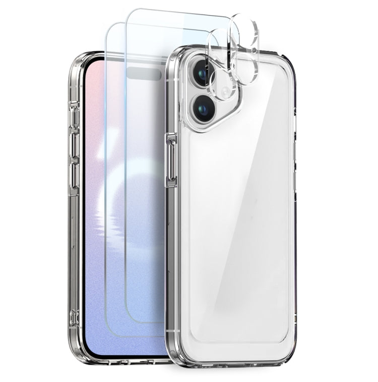 For iPhone 16 Plus NORTHJO 5 in 1 Clear Phone Case with 2pcs Screen Film + 2pcs Camera Lens Film - iPhone 16 Plus Cases by NORTHJO | Online Shopping UK | buy2fix