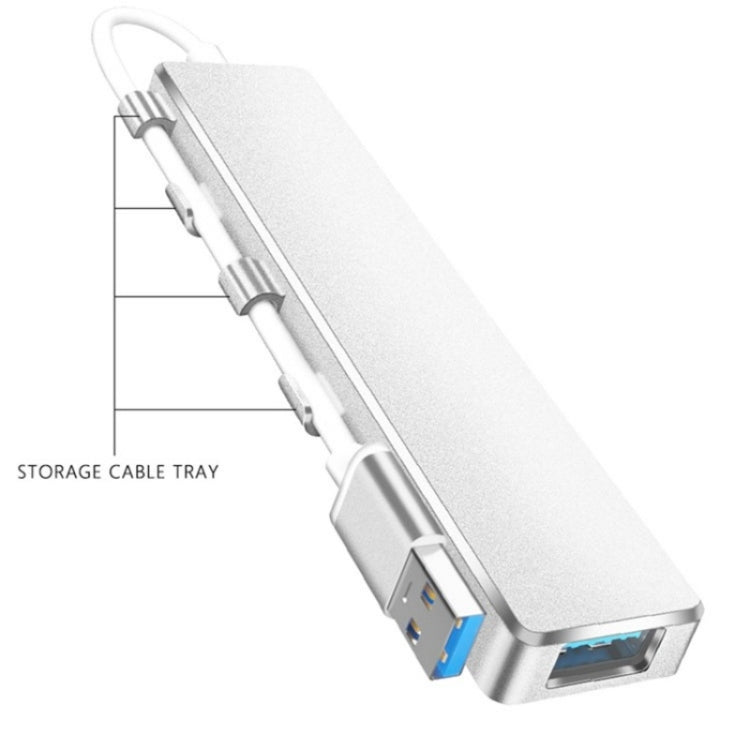 ADS-301A USB 3.0 to Type-C + USB 3.0 / 2.0 4-Ports Hub Laptop Expander(Silver) by buy2fix