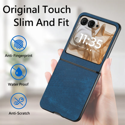 For Motorola Razr 50 Vintage Leather PC Back Cover Phone Case(Blue) by buy2fix