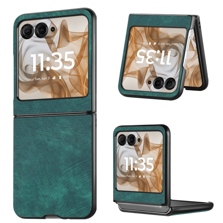 For Motorola Razr 50 Vintage Leather PC Back Cover Phone Case(Green) by buy2fix