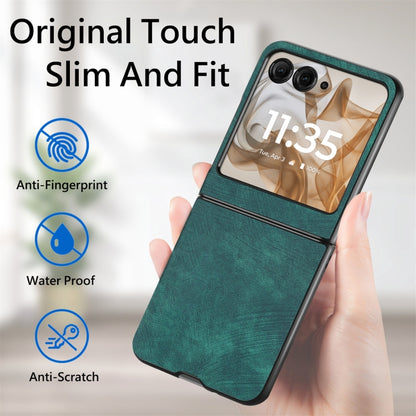 For Motorola Razr 50 Vintage Leather PC Back Cover Phone Case(Green) by buy2fix