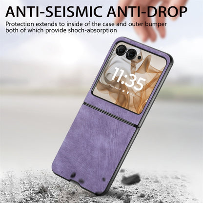 For Motorola Razr 50 Ultra Vintage Leather PC Back Cover Phone Case(Purple) by buy2fix