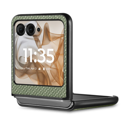 For Motorola Razr 50 Ultra Carbon Fiber Texture Leather Back Phone Case(Green) by buy2fix