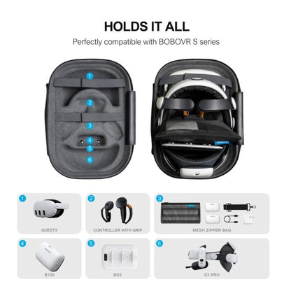 BOBOVR C3 For Meta Quest 3 Carrying Bag Hardshell Storage Case VR Accessories - VR Accessories by buy2fix | Online Shopping UK | buy2fix