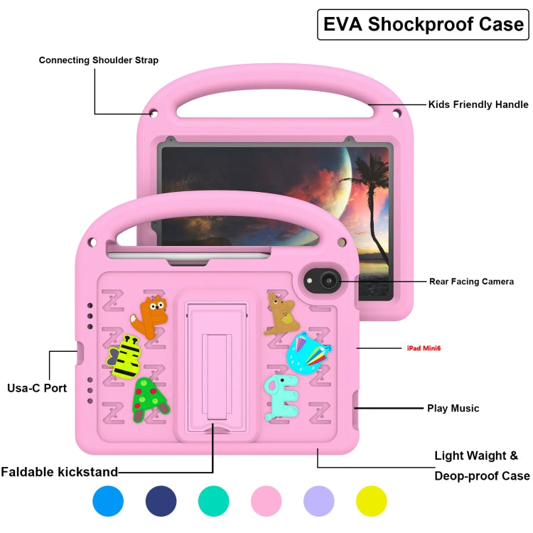 For iPad mini 6 / mini 2024 Cartoon Sparrow EVA Shockproof Tablet Case(Pink) - iPad mini 6 Cases by buy2fix | Online Shopping UK | buy2fix