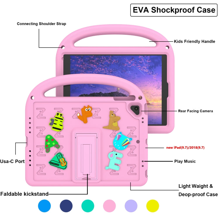 For iPad Air 2 / Air / 9.7 2018 Cartoon Sparrow EVA Shockproof Tablet Case(Pink) - iPad 9.7 (2018) & (2017) Cases by buy2fix | Online Shopping UK | buy2fix