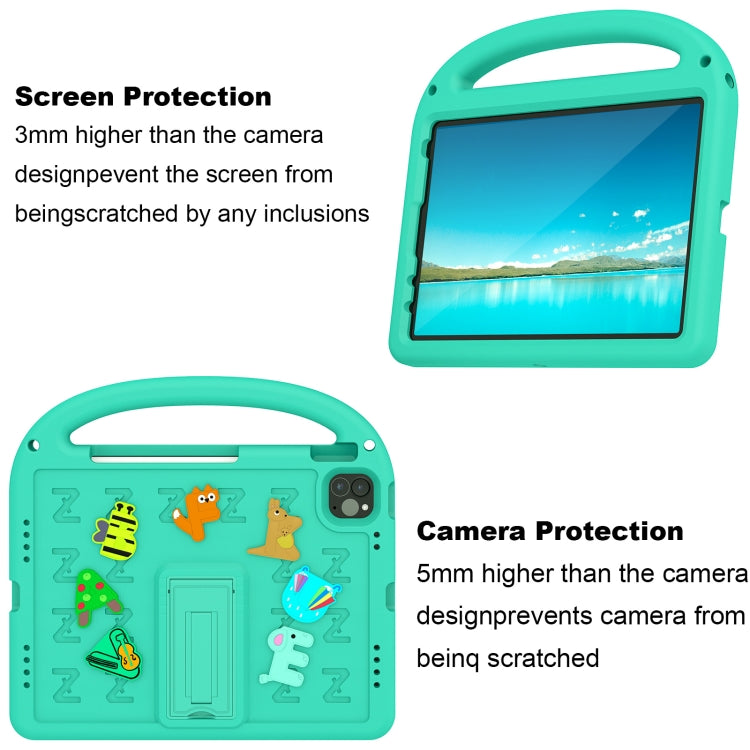 For iPad Air 2022 10.9 / Pro 11 2022 Cartoon Sparrow EVA Shockproof Tablet Case(Glacier Green) - iPad Pro 11 (2022/2021) Cases by buy2fix | Online Shopping UK | buy2fix