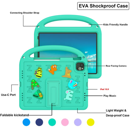 For iPad Air 2022 10.9 / Pro 11 2022 Cartoon Sparrow EVA Shockproof Tablet Case(Glacier Green) - iPad Pro 11 (2022/2021) Cases by buy2fix | Online Shopping UK | buy2fix