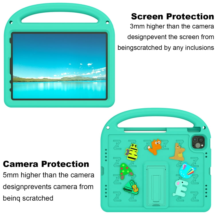 For iPad Air 2022 10.9 / Pro 11 2022 Cartoon Sparrow EVA Shockproof Tablet Case(Glacier Green) - iPad Pro 11 (2022/2021) Cases by buy2fix | Online Shopping UK | buy2fix