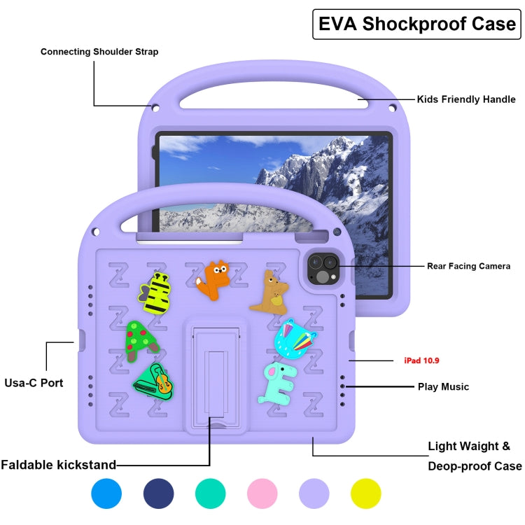 For iPad Air 2022 10.9 / Pro 11 2022 Cartoon Sparrow EVA Shockproof Tablet Case(Taro Purple) - iPad Pro 11 (2022/2021) Cases by buy2fix | Online Shopping UK | buy2fix