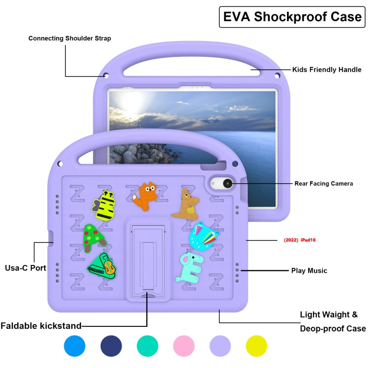 For iPad 2025 / 2022 Cartoon Sparrow EVA Shockproof Tablet Case(Taro Purple) - iPad 2025 / 2022 Cases by buy2fix | Online Shopping UK | buy2fix