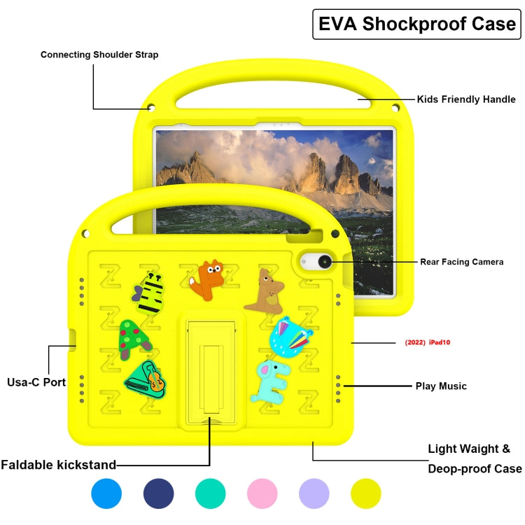 For iPad 2025 / 2022 Cartoon Sparrow EVA Shockproof Tablet Case(Yellow) - iPad 2025 / 2022 Cases by buy2fix | Online Shopping UK | buy2fix