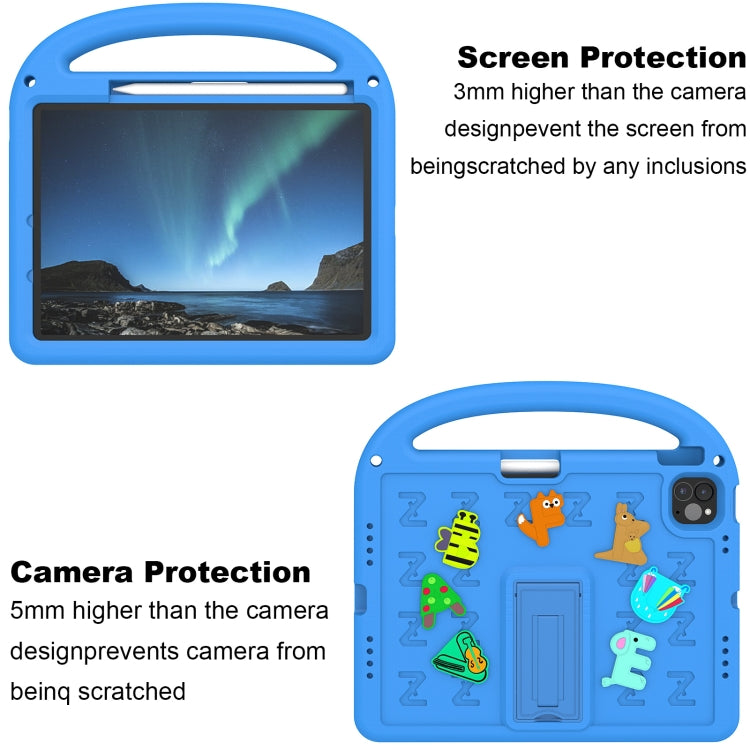 For iPad Air 11 2025 / 2024 Cartoon Sparrow EVA Shockproof Tablet Case(Blue) by buy2fix