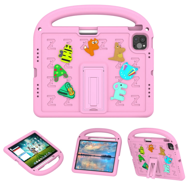 For iPad Air 11 2025 / 2024 Cartoon Sparrow EVA Shockproof Tablet Case(Pink) by buy2fix