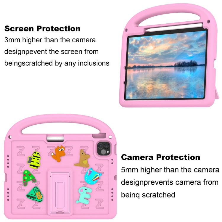 For iPad Air 11 2025 / 2024 Cartoon Sparrow EVA Shockproof Tablet Case(Pink) by buy2fix