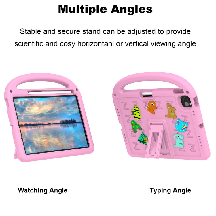 For iPad Air 11 2025 / 2024 Cartoon Sparrow EVA Shockproof Tablet Case(Pink) by buy2fix