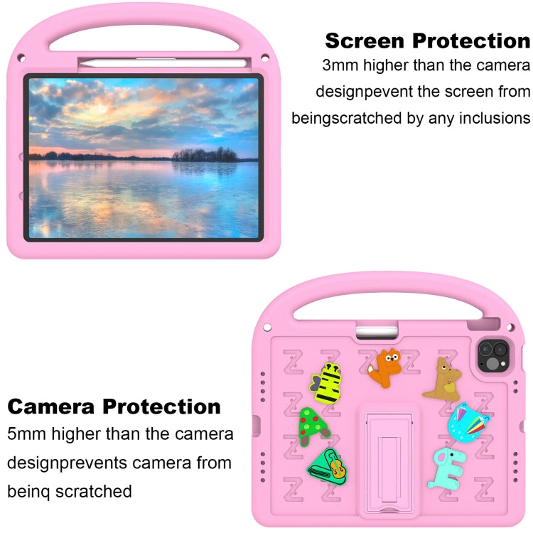 For iPad Air 11 2025 / 2024 Cartoon Sparrow EVA Shockproof Tablet Case(Pink) by buy2fix