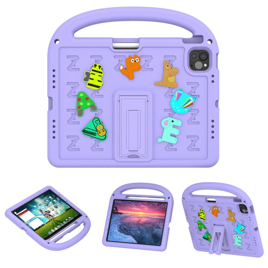 For iPad Air 11 2026 / 2025 / 2024 Cartoon Sparrow EVA Shockproof Tablet Case(Taro Purple)