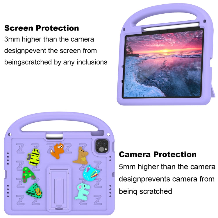 For iPad Pro 11 2025 / 2024 Cartoon Sparrow EVA Shockproof Tablet Case(Taro Purple) by buy2fix