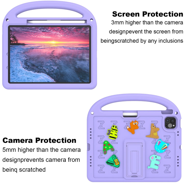 For iPad Pro 11 2025 / 2024 Cartoon Sparrow EVA Shockproof Tablet Case(Taro Purple) by buy2fix