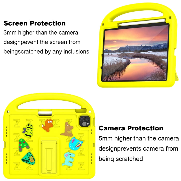 For iPad Pro 11 2025 / 2024 Cartoon Sparrow EVA Shockproof Tablet Case(Yellow) by buy2fix