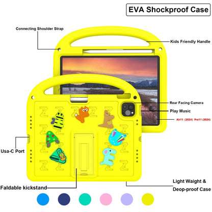 For iPad Pro 11 2025 / 2024 Cartoon Sparrow EVA Shockproof Tablet Case(Yellow) by buy2fix