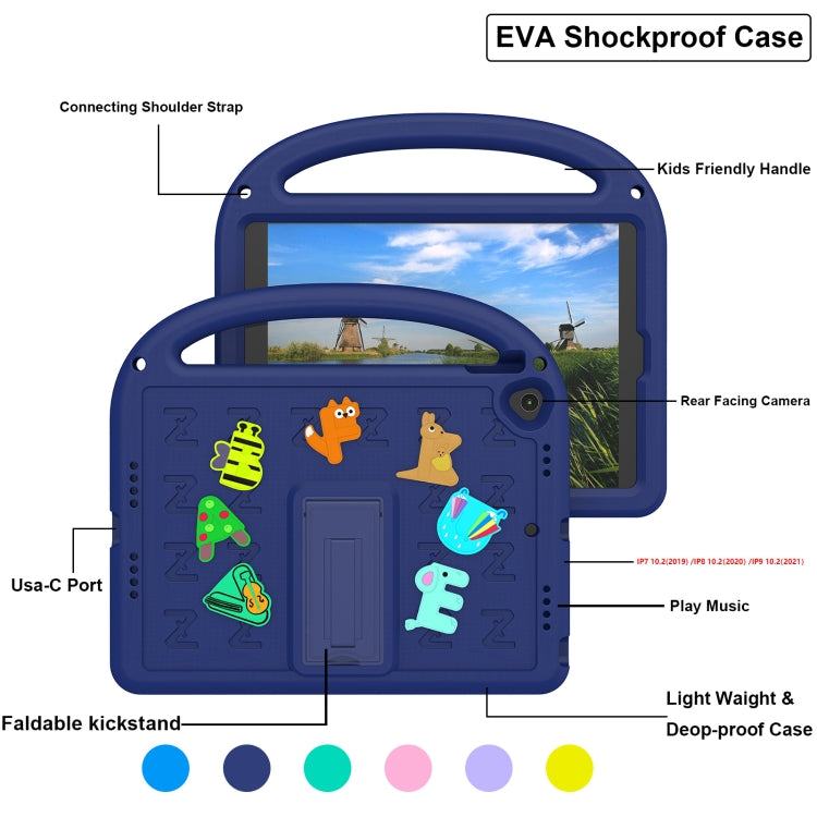 For iPad 10.2 / Air 3 10.5 Cartoon Sparrow EVA Shockproof Tablet Case(Navy Blue) - iPad 10.2 Cases by buy2fix | Online Shopping UK | buy2fix