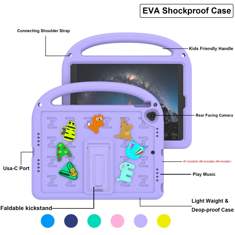 For iPad 10.2 / Air 3 10.5 Cartoon Sparrow EVA Shockproof Tablet Case(Taro Purple) - iPad 10.2 Cases by buy2fix | Online Shopping UK | buy2fix