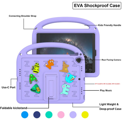 For iPad 10.2 / Air 3 10.5 Cartoon Sparrow EVA Shockproof Tablet Case(Taro Purple) - iPad 10.2 Cases by buy2fix | Online Shopping UK | buy2fix