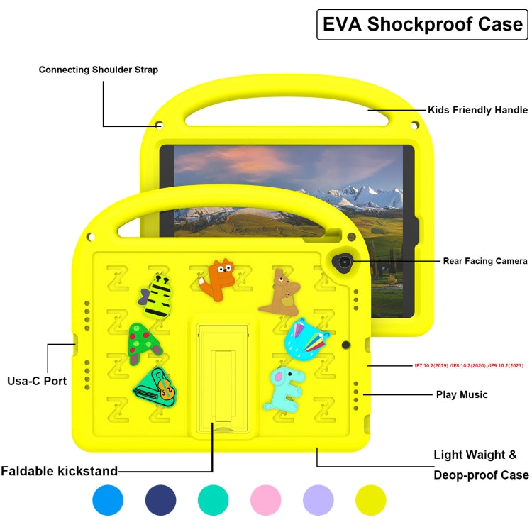 For iPad 10.2 / Air 3 10.5 Cartoon Sparrow EVA Shockproof Tablet Case(Yellow) - iPad 10.2 Cases by buy2fix | Online Shopping UK | buy2fix
