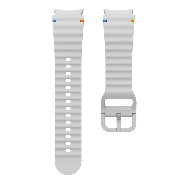 For Samsung Galaxy Watch 6 40 / 44mm Wave Pattern Stitched Silicone Watch Band(Light Gray) - Watch Bands by buy2fix | Online Shopping UK | buy2fix