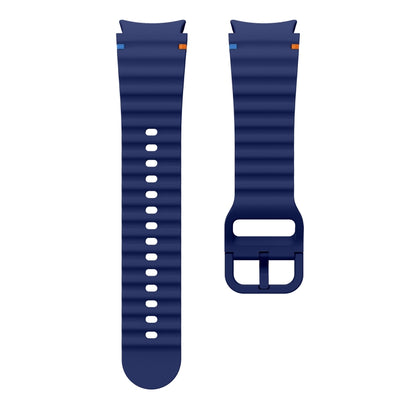 For Samsung Galaxy Watch 5 40 / 44mm Wave Pattern Stitched Silicone Watch Band(Dark Blue) - Watch Bands by buy2fix | Online Shopping UK | buy2fix