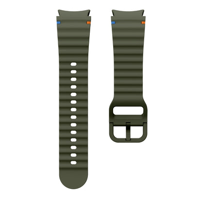 For Samsung Galaxy Watch 5 40 / 44mm Wave Pattern Stitched Silicone Watch Band(Army Green) - Watch Bands by buy2fix | Online Shopping UK | buy2fix