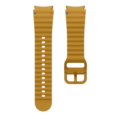 For Samsung Galaxy Watch3 41mm Wave Pattern Stitched Silicone Watch Band(Yellow) - Watch Bands by buy2fix | Online Shopping UK | buy2fix